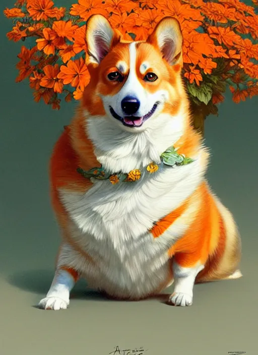 Prompt: an orange corgi being lazy, fantasy, intricate, elegant, hyper detailed, ultra definition, photoreal, artstation, unreal engine rendered, concept art, smooth, sharp focus, illustration, art by artgerm and greg rutkowski and alphonse mucha and garis edelweiss