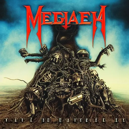 Prompt: megadeth, album cover,