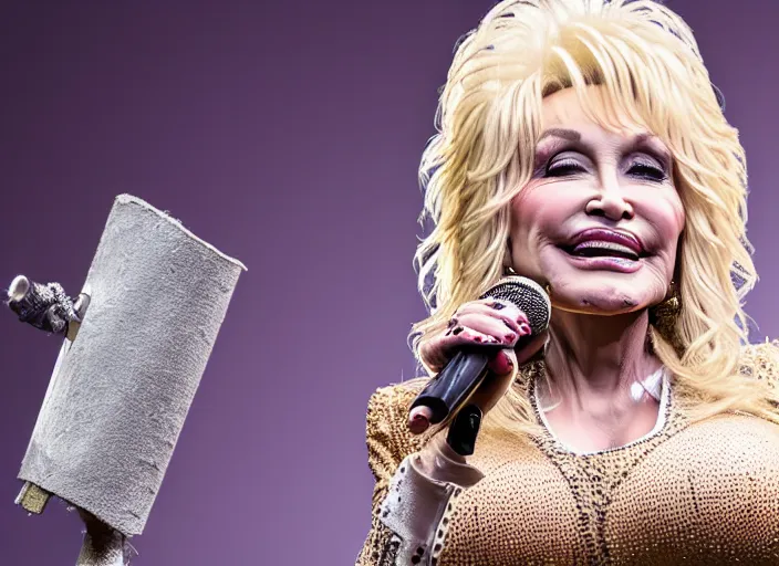 Image similar to photo still of dolly parton at the county fair!!!!!!!! at age 3 6 years old 3 6 years of age!!!!!!!! with a giant test your strength mallet, 8 k, 8 5 mm f 1. 8, studio lighting, rim light, right side key light