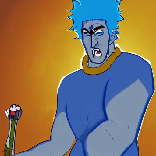 Image similar to buff nic cage playing vriska serket from homestuck, movie still, digital photography, high quality