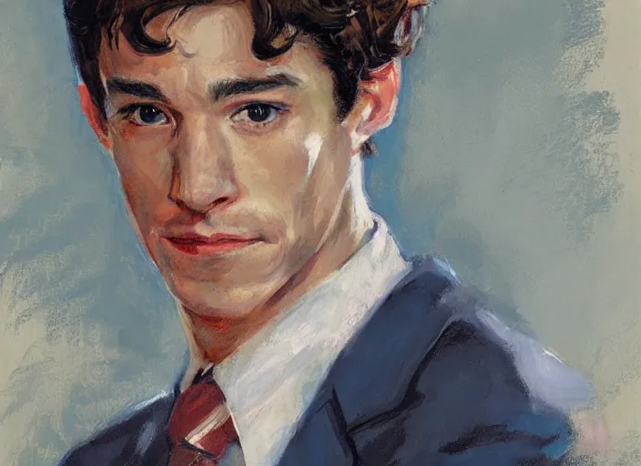 Prompt: a highly detailed beautiful portrait of barry allen, by gregory manchess, james gurney, james jean