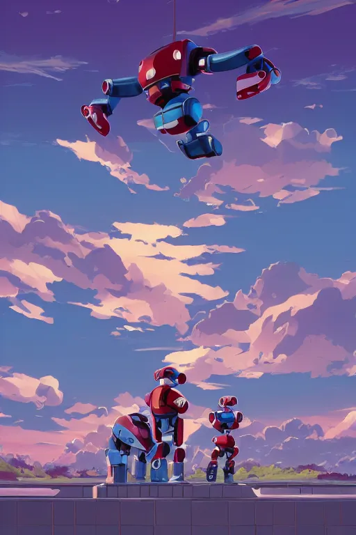 Image similar to metabots medabots medarotto medarot robot minimalist comics, behance hd by jesper ejsing, by rhads, makoto shinkai and lois van baarle, ilya kuvshinov, rossdraws global illumination ray tracing hdr radiating a glowing aura