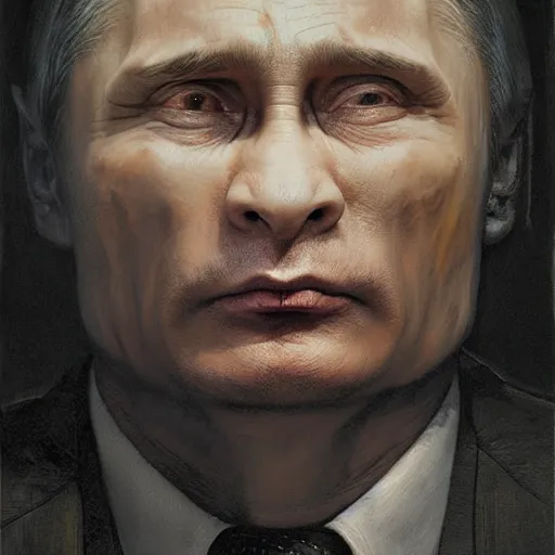 Prompt: vladimir putin, vladimir putin with pig nose, toothless mutant, horror, macabre by donato giancola and greg rutkowski and wayne barlow and zdzisław beksinski, realistic face, digital art