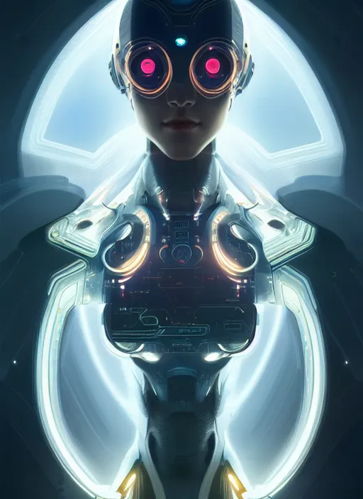 Prompt: symmetry!! portrait of robot, sci - fi, tech wear, glowing lights!! intricate, elegant, highly detailed, digital painting, artstation, concept art, smooth, sharp focus, illustration, art by artgerm and greg rutkowski and alphonse mucha