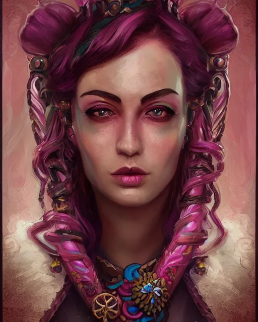 Prompt: the empress of licorice, D&D character art, candyland character, licorice theme and detail, realistic digital painting, fantasy art, digital painting, character portrait, intricate ornamentation, by WLOP, Artstation Trending, Wayne Reynolds