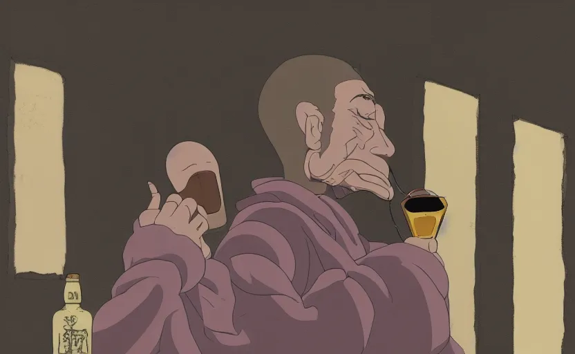 Prompt: a film still portrait of a cubic snake hallway bubble. a mauve old monk is meditating. finely detailed features, closeup at the faces, chronenberg, perfect art, grimdark, trending on pixiv fanbox, painted by studio ghibli