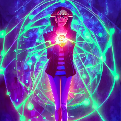 Image similar to skill magic geek inside matrix deepdream radiating a glowing aura stuff loot legends stylized digital illustration video game icon artstation lois van baarle, ilya kuvshinov, rossdraws,