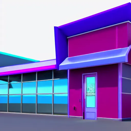 Prompt: 3D render of purple tornado inside of a blue mcdonalds