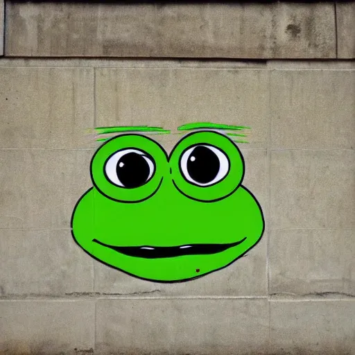 Prompt: pepe the frog by Banksy
