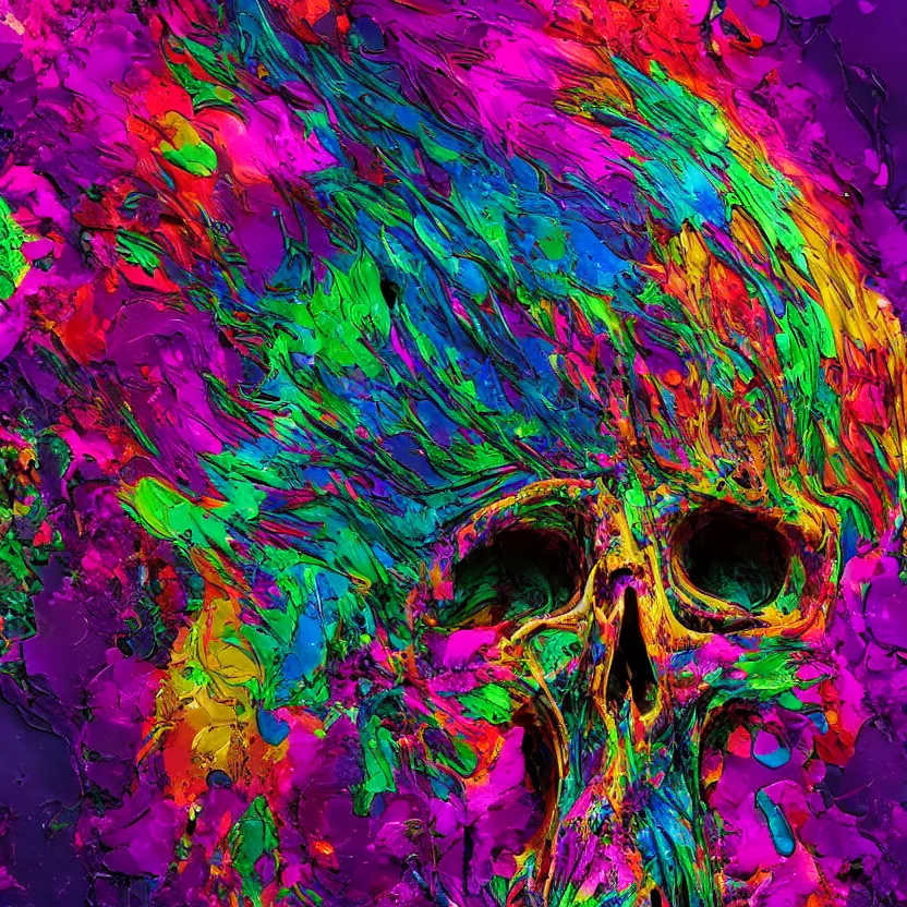 Image similar to colorful melting raven skull. ferrofluids, intricate abstract. intricate artwork. by Tooth Wu, wlop, beeple, dan mumford. octane render, trending on artstation, greg rutkowski very coherent symmetrical artwork. cinematic, hyper realism, high detail, octane render, 8k, depth of field, bokeh. iridescent accents