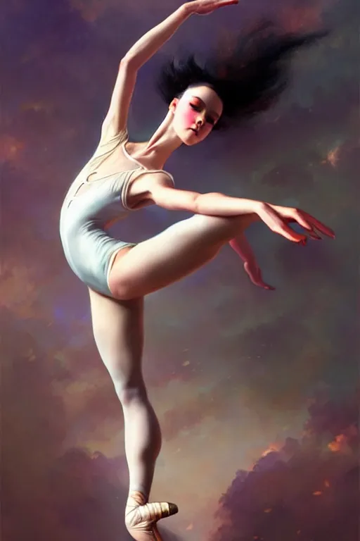 Image similar to giesha prima ballerina by bayard wu, anna podedworna, gaston bussiere, greg rutkowski