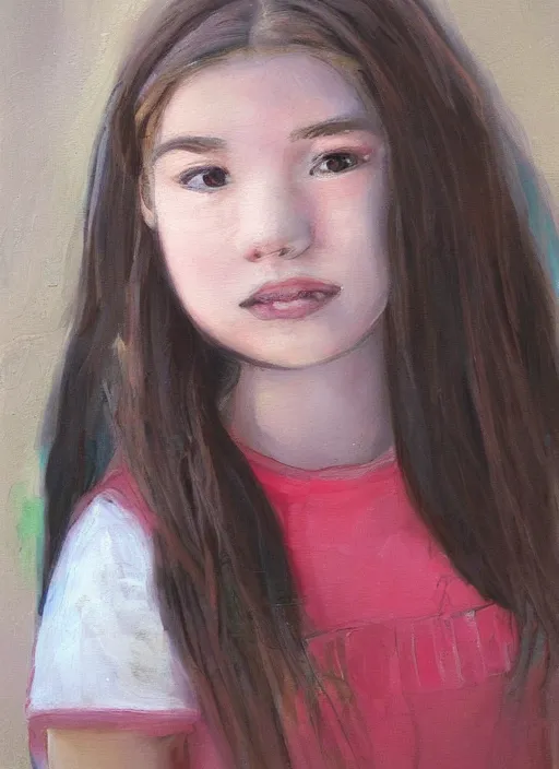 Prompt: portrait of a cute teen girl by sam yang