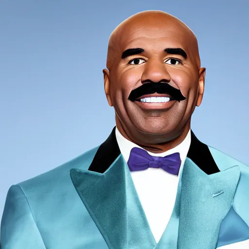 Prompt: steve harvey made of blue green and purple ice