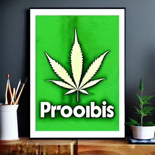 Prompt: pro cannabis poster illustrated watercolor