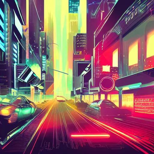 Image similar to cyber punk, futuristic, neo Chicago, blade runner city concept art, in the style of Syd Mead, award winning illustration, neon lights, raining