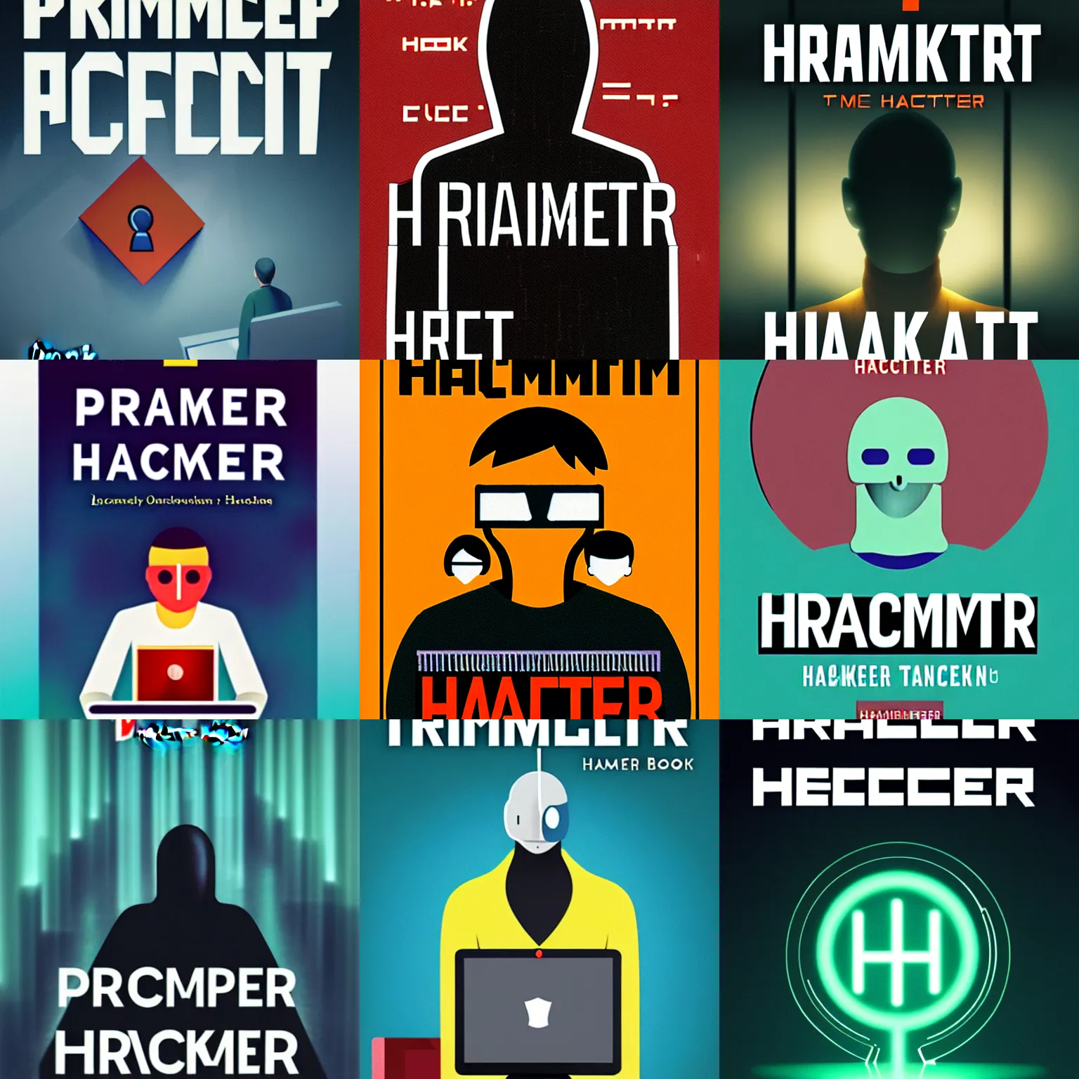 Image similar to ' prompt hacker ', book cover