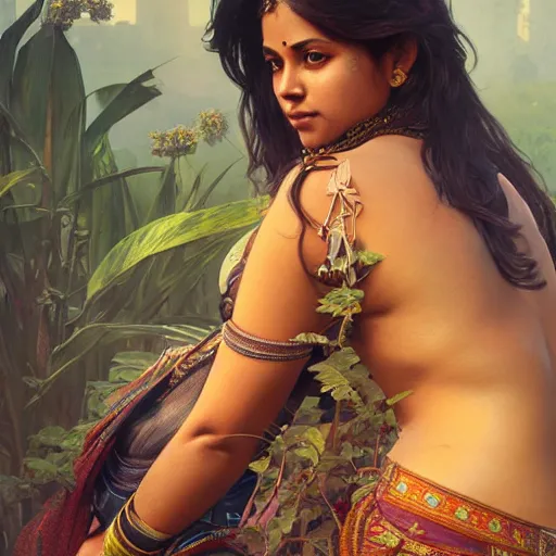Image similar to indian woman thighs, ultra realistic, concept art, intricate details, highly detailed, photorealistic, octane render, 8 k, unreal engine. art by artgerm and greg rutkowski and alphonse mucha