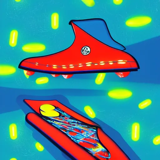 Image similar to skate in ocean. pop art, no duplicate image, glowing lights, ultra details, digital painting, artstation, concept art, smooth, sharp focus, illustration, intecrate details, art by richard hamilton and mimmo rottela, pixels art by kirokaze and paul robertson - h 7 6 8