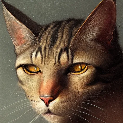 Image similar to portrait of an anthrophomorphic man cat,digital art,ultra detailed,ultra realistic,art by greg rutkowski