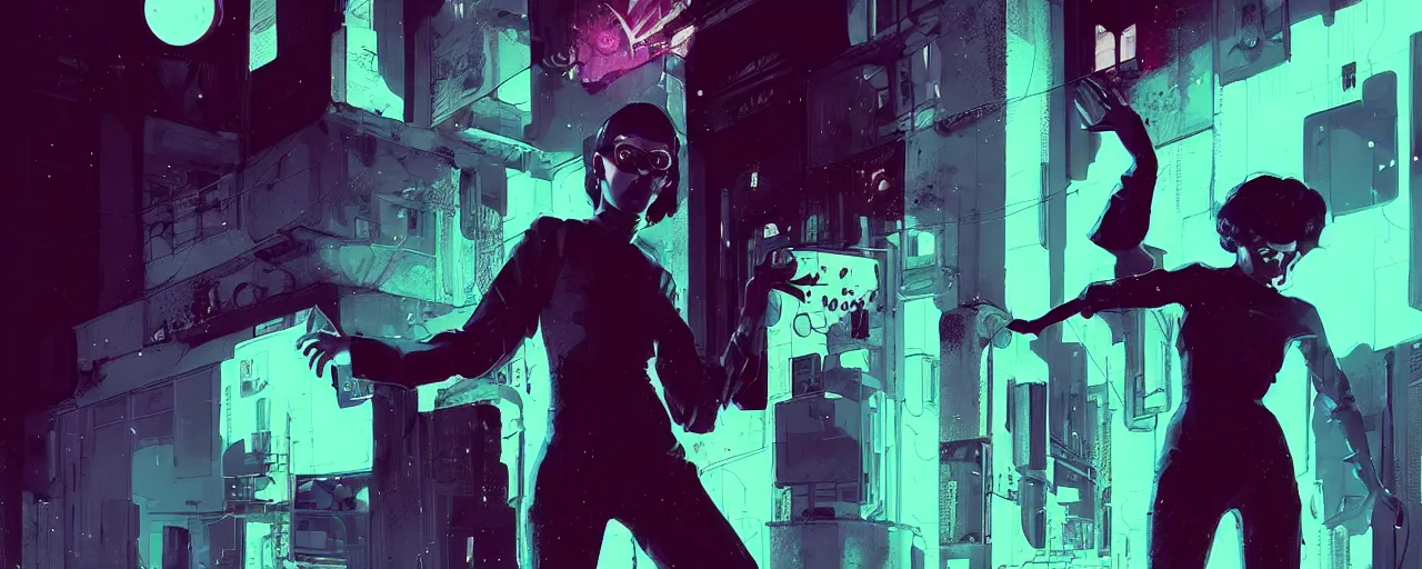 Image similar to duotone illustration 3 / 4 portrait of molly millions from neuromancer. mirrorshades, cybernetic claw blades in fingers, trinity matrix tech noir volumetric lighting. dynamic composition. by sachin teng and sergey kolesov and ruan jia and heng z. graffiti art, scifi, fantasy, hyper detailed. octane render. concept art. trending on artstation