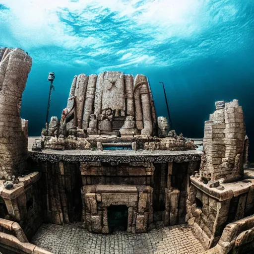 Image similar to discovering an ominous undersea temple