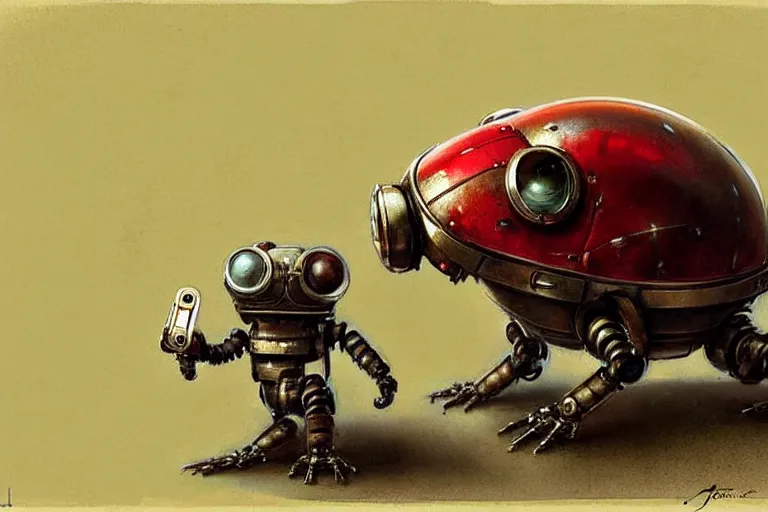 Prompt: adventurer ( ( ( ( ( 1 9 5 0 s retro future robot mouse tachikoma. muted colors. ) ) ) ) ) by jean baptiste monge!!!!!!!!!!!!!!!!!!!!!!!!! chrome red