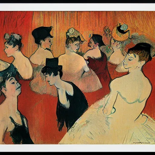 Prompt: dance of the seven veils, toulouse - lautrec poster