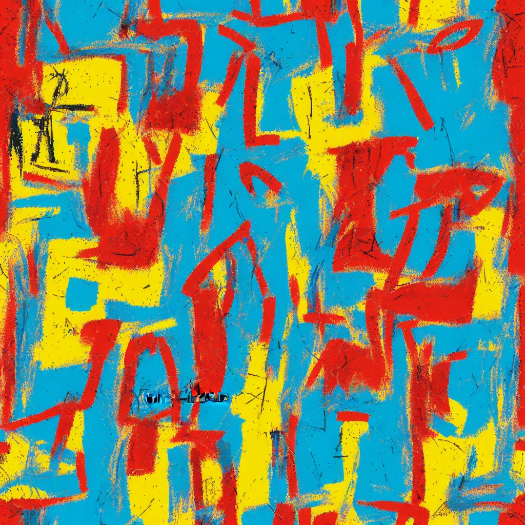 Image similar to seamless texture in the style of jean - michel basquiat, abstract