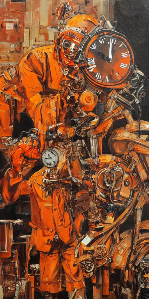 Image similar to oil painting scene from clock work orange art by kim jung gi