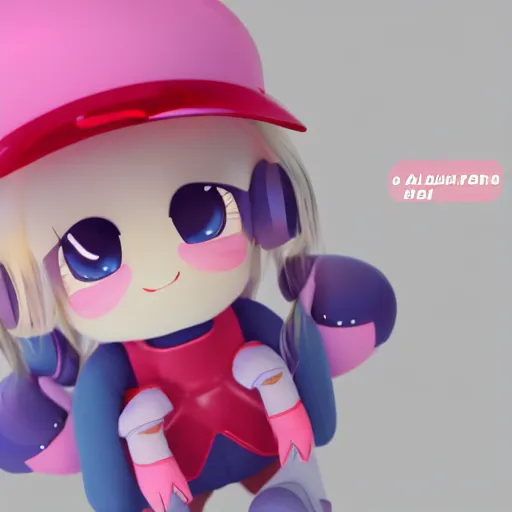 Image similar to cute fumo plush of an alien girl in shiny overalls, three point lighting, color contrast, vray