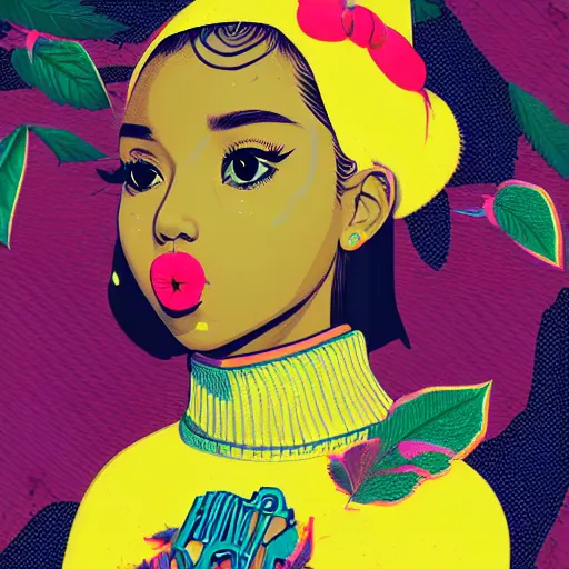 Image similar to dojacat profile picture by sachin teng x hellokitty, vector, ganja, marijuana, organic painting, hard edges, masterpiece, smoke, asymmetrical, matte paint, energetic