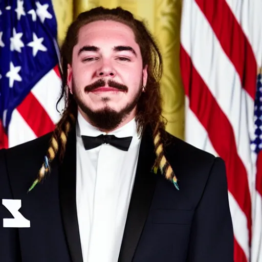 Image similar to Post Malone is officially elected president of the United States, White House photographer