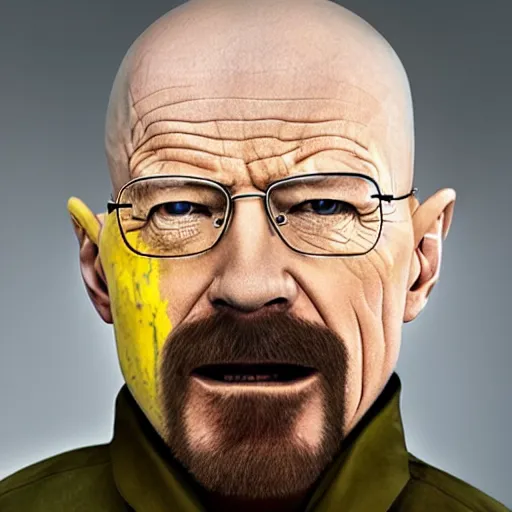 Prompt: walter white with buck teeth yellow skin and acne everywhere