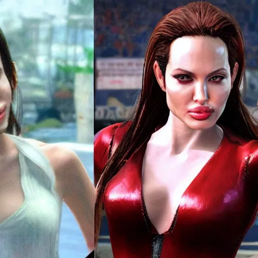 Prompt: angelina jolie, as a character in tekken