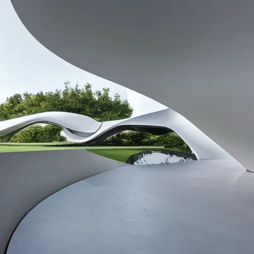 Image similar to house designed by zaha hadid