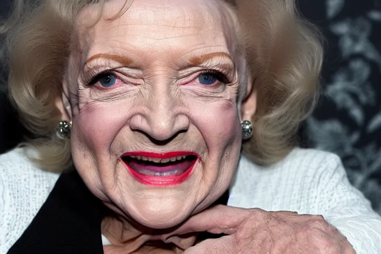 Image similar to betty white as mike tyson