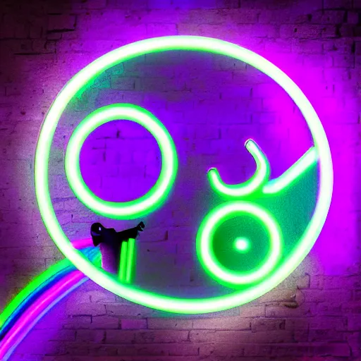 Image similar to cyberpunk hamster made of glowing rainbow neon lights, 8 k, hd, logo