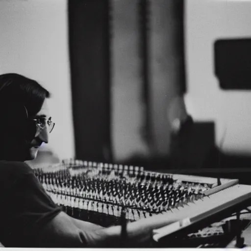 Prompt: A studio photograph of John Lennon, studio lighting, 1974