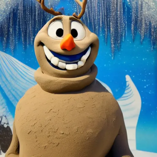 Image similar to a sand sculpture a frozen 2 character