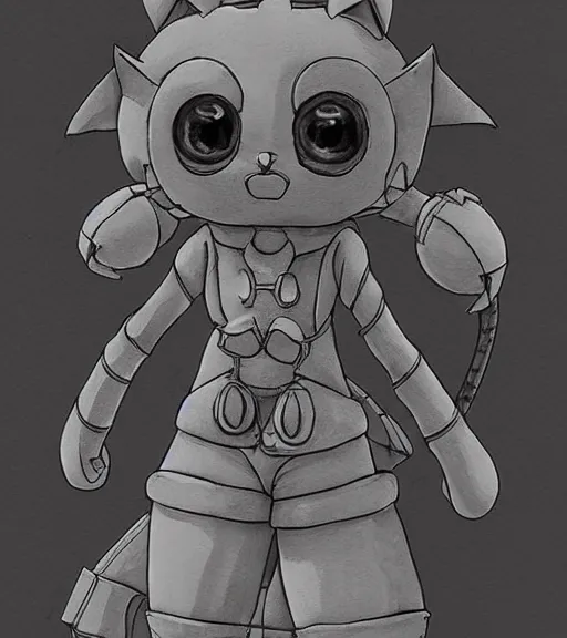 Image similar to beautiful little cat, artwork in kentaro miura and made in abyss and sakimichan, inspired in super bomberman, smooth, beautiful lightness, anatomically correct, trending on pixiv, moon