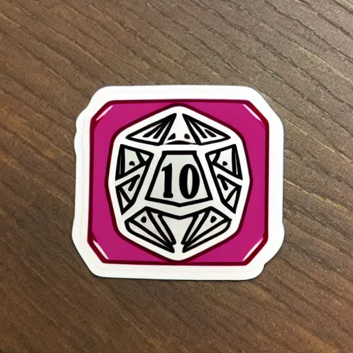 Prompt: cute d & d d 2 0 sticker