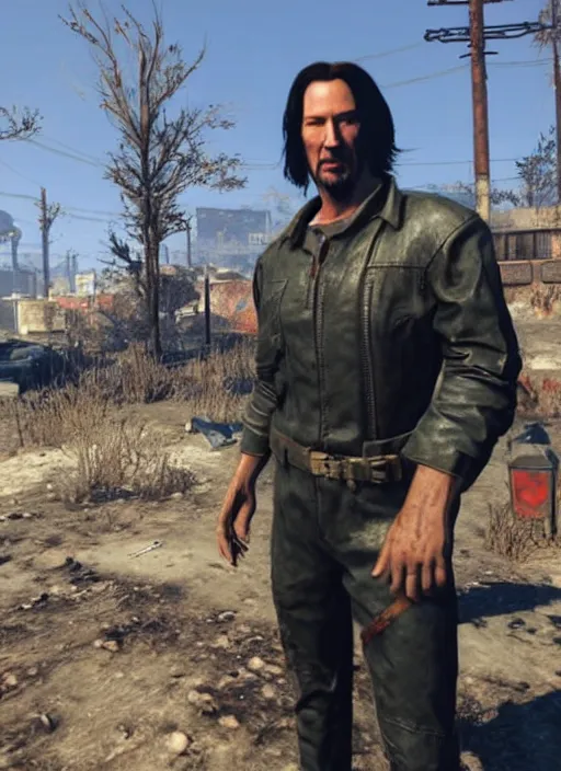 Image similar to keanu reeves in fallout 4