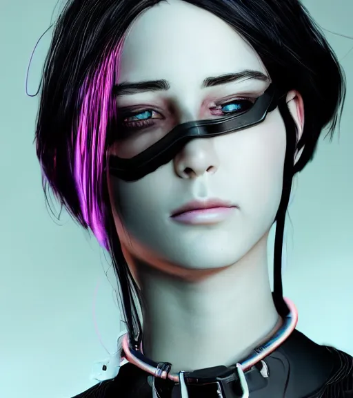 Prompt: detailed realistic female character cyberpunk wearing thick steel collar around neck, realistic, art, beautiful, 4K, collar, choker, collar around neck, punk, artstation, detailed, female, woman, choker, cyberpunk, neon, punk, collar, choker, collar around neck, thick collar, tight around neck, punk, choker, collar, steel collar,