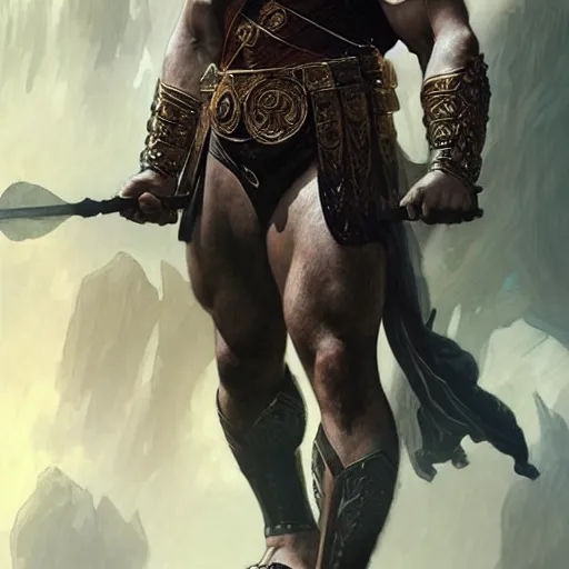 Prompt: Henry Cavill as a warrior, upper body, D&D, muscular, fantasy, intricate, elegant, exposed thighs, highly detailed, digital painting, artstation, concept art, smooth, sharp focus, illustration, art by artgerm and greg rutkowski and alphonse mucha