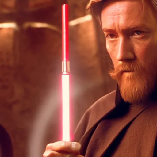Prompt: Obi-Wan Kenobi smoking a death stick at a bar