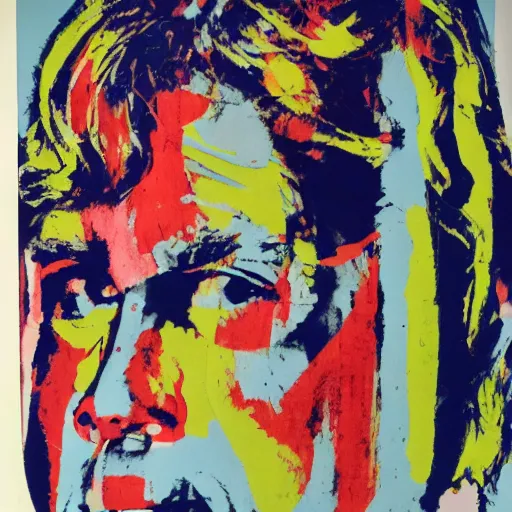 Image similar to portrait of fat man by andy warhol