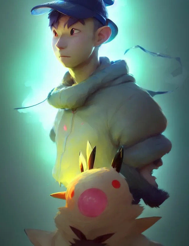 Image similar to a beautiful portrait of a male pokemon trainer. character design by cory loftis, fenghua zhong, ryohei hase, ismail inceoglu and ruan jia. artstation, volumetric light, detailed, photorealistic, fantasy, rendered in octane