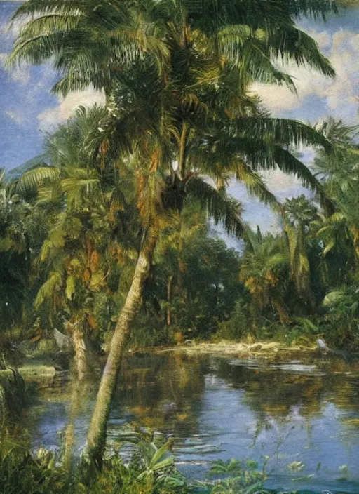 Image similar to artwork painting of florida by eugene von guerard, ivan shishkin, john singer sargent