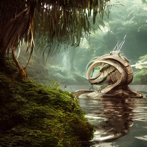 Image similar to river photography alien sharp focus geometric cryengine render nature photography by syd mead, artgerm, james christensen, andreas franke