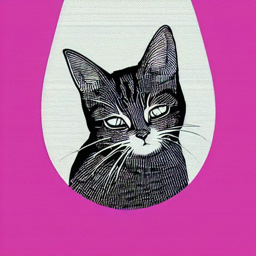 Prompt: a portrait of a cute sleeping cat photoshop halftone highlights | chromatic risograph print